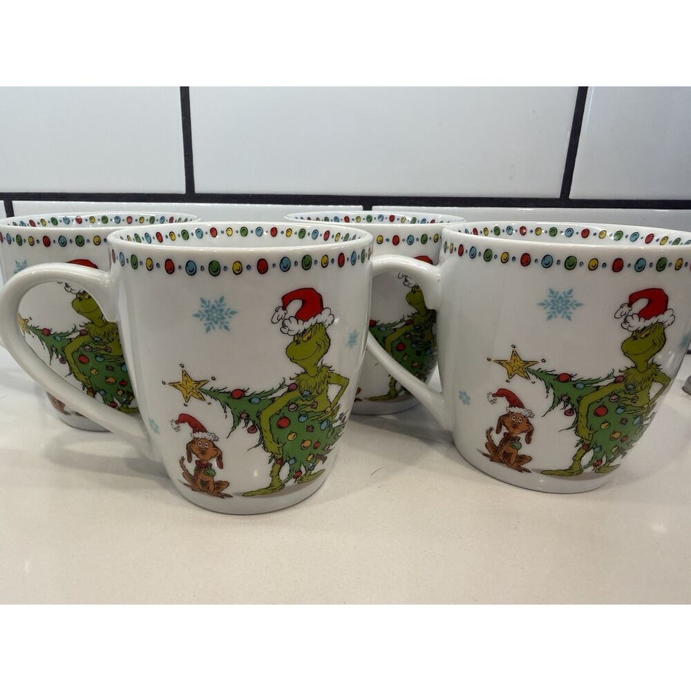 How the Grinch Stole Christmas Tree w/ Max Mugs Set of 4 Coffee Cups NEW 2022 🎄